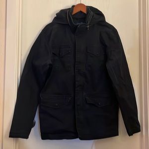 George  black hooded jacket mens large size s (34/36)